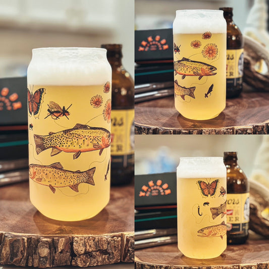 WILD WATERS COLLAGE GLASS – 18 OZ COLLAB W/@Big_Mac_Fishing