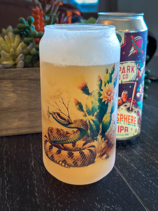 RATTLESNAKE FROSTED CAN GLASS