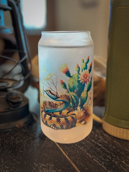 RATTLESNAKE FROSTED CAN GLASS
