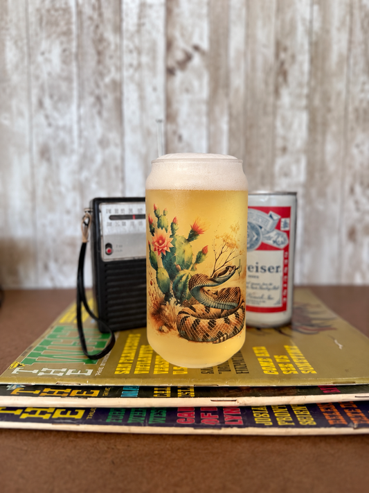 RATTLESNAKE FROSTED CAN GLASS