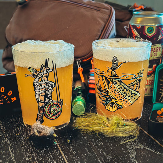 FLY FISHING PINT GLASS DUO (Set of 2)