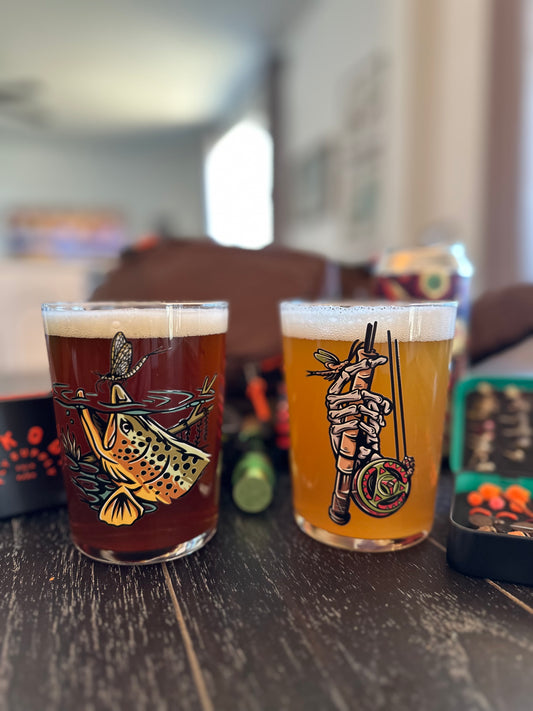 FLY FISHING PINT GLASS DUO (Set of 2)