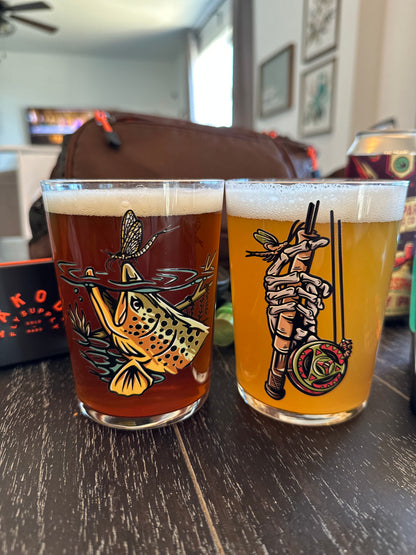 FLY FISHING PINT GLASS DUO (Set of 2)