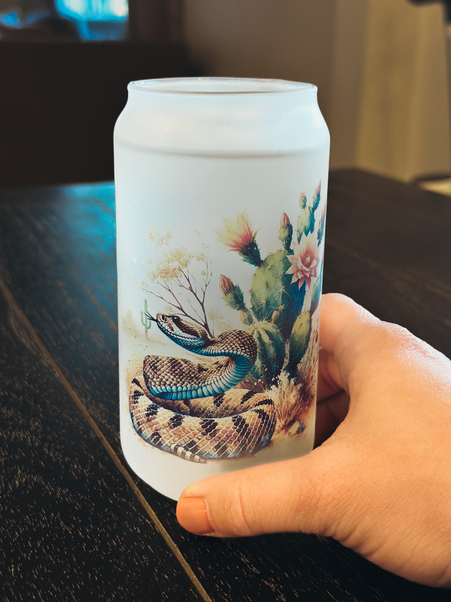 RATTLESNAKE FROSTED CAN GLASS