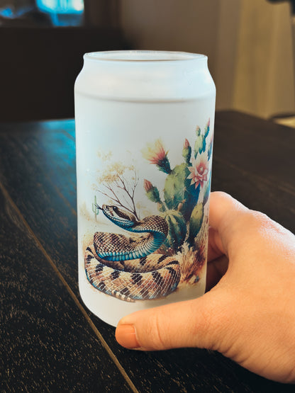 RATTLESNAKE FROSTED CAN GLASS